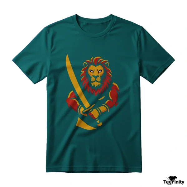 Fierce Lion Warrior with Sword T-Shirt Design - Image 6